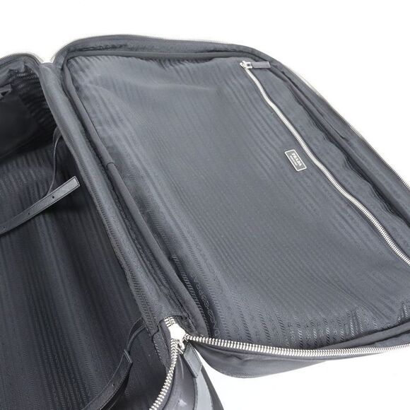 Prada Tessuto Nylon Triangle Logo Leather Suitcase Carry Case Bag Business - Picture 8 of 12